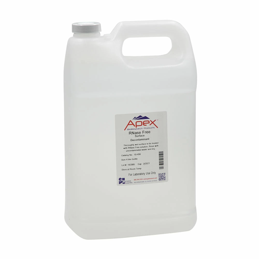Apex Bioresearch Products 10-456 RNase FREE, 4 Liter Bottle, Removes RNase & DNAse, 1 Bottle/Unit primary image