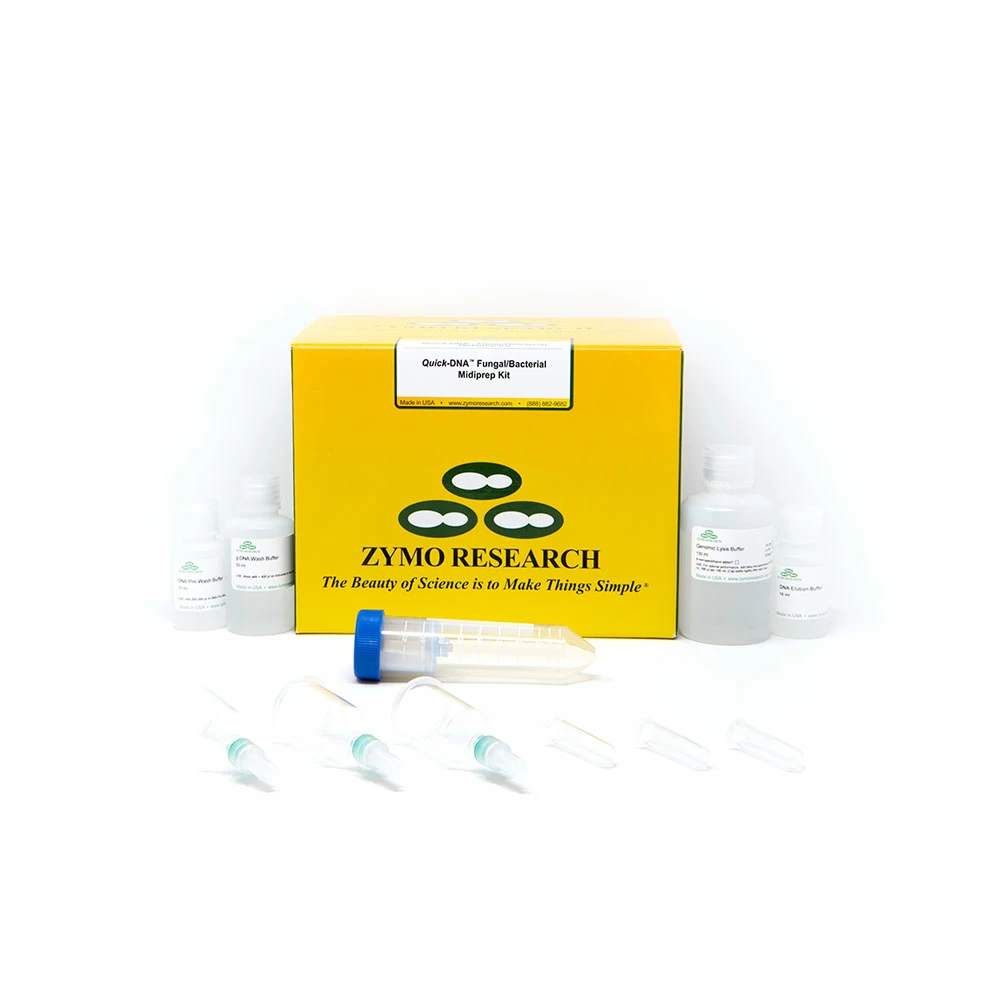 Zymo Research D6105 Quick-DNA Fungal/Bacterial Midiprep Kit, Zymo Research, 25 Preps/Unit primary image