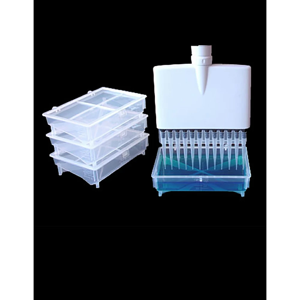 Genesee Scientific 12-116, 175ml Reagent Reservoir Non-Sterile, Hinged Lid, 10 Reservoirs/Unit primary image