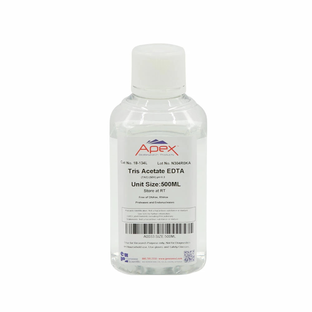 Apex Bioresearch Products 18-134L TAE, 50X, pH 8.3, 500ml/Unit primary image