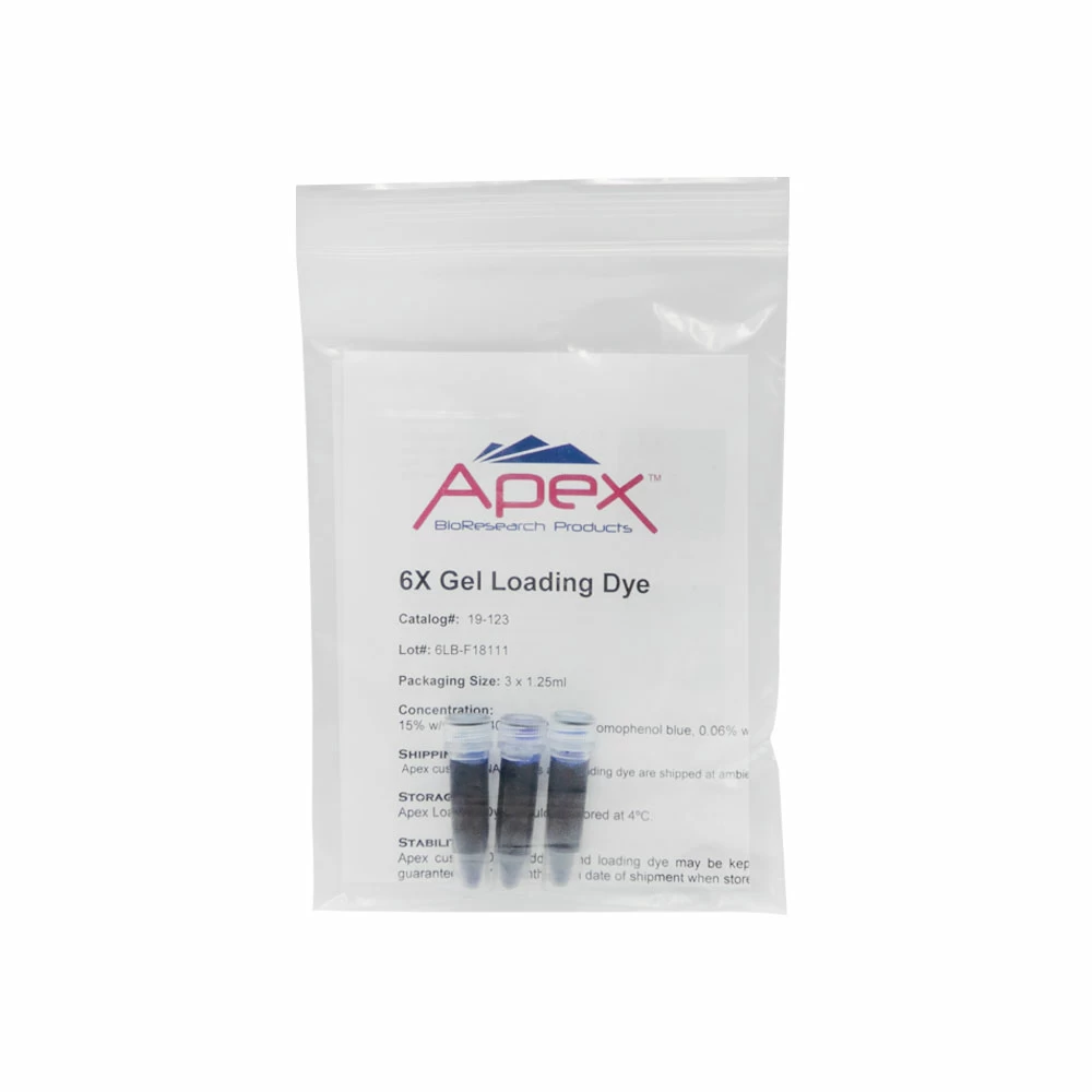 Apex Bioresearch Products 19-123 Apex 6X Loading Dye, 3 x 1.25ml, Type II Modified, 1 Package/Unit primary image