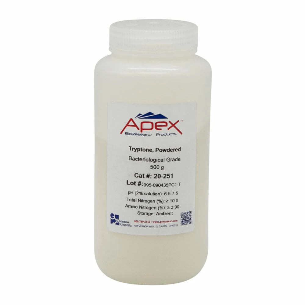 Apex Bioresearch Products 20-251 Apex Tryptone, 500g, Bacteriological Grade, 500g/Unit primary image