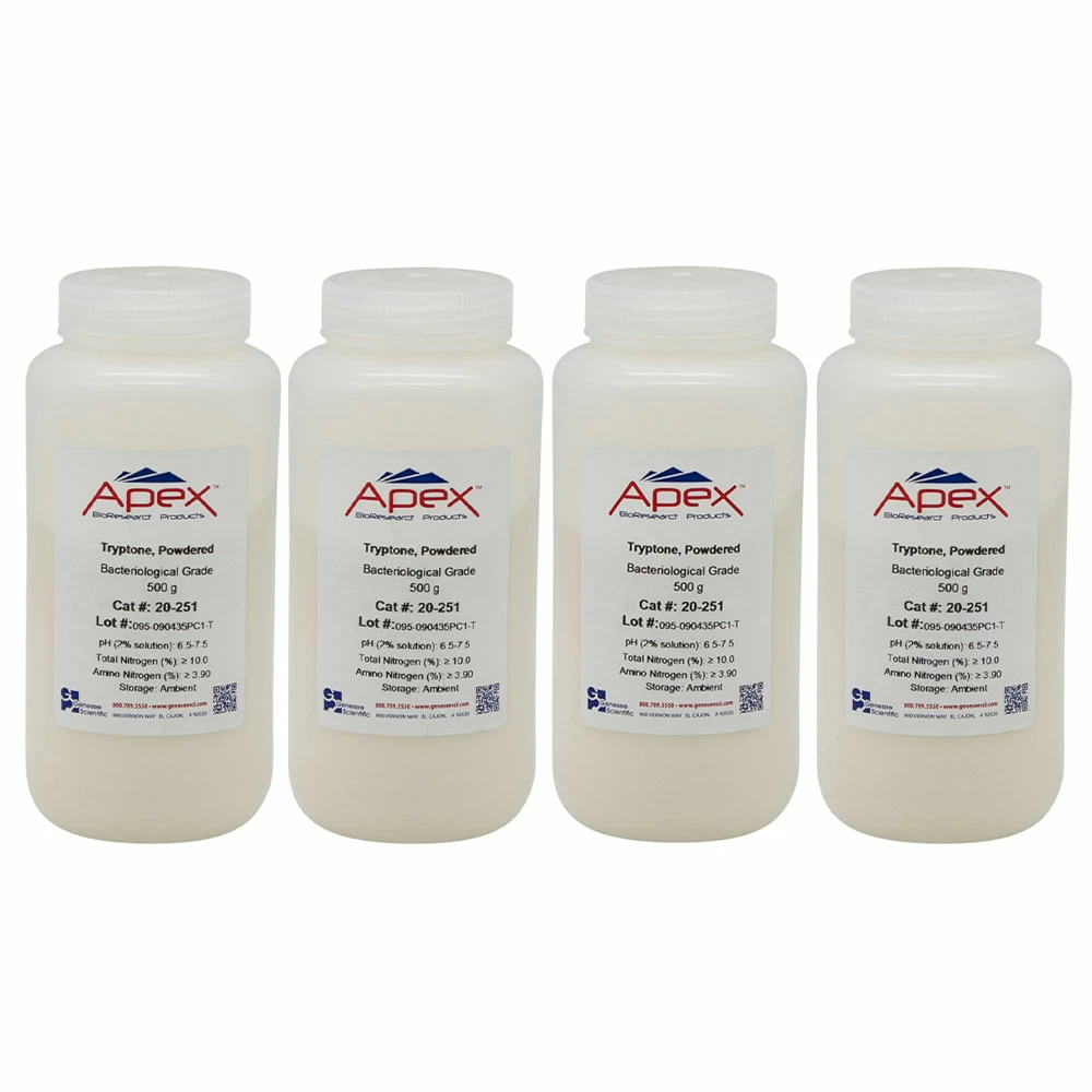 Apex Bioresearch Products 20-252 Apex Tryptone, 2kg, Bacteriological Grade, 2kg/Unit primary image