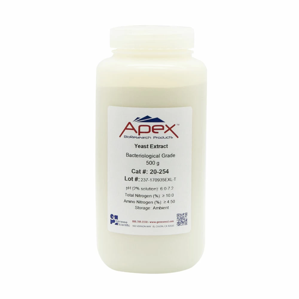 Apex Bioresearch Products 20-254 Apex Yeast Extract, 500g, Bacteriological Grade, 500g/Unit primary image