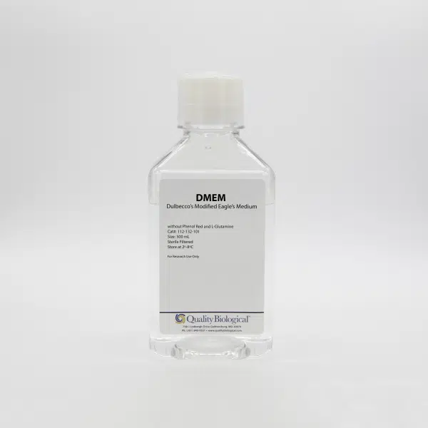 QBI 112-132-101 DMEM without Phenol Red, GLutamine, with High Glucose and Sodium Pyruvate, Hi Gluc, w/o L-Glut, Phen Red, 500 mL/Unit Primary Image