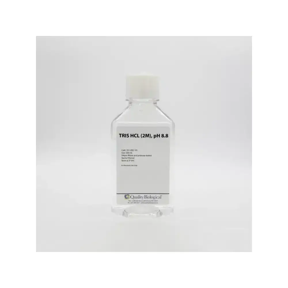 Quality Biological Inc 351-092-101 Tris HCl (2 M), pH 8.8, TRIS HCl, 2M pH 8.8 500ml, 1 Bottle/Unit Primary Image