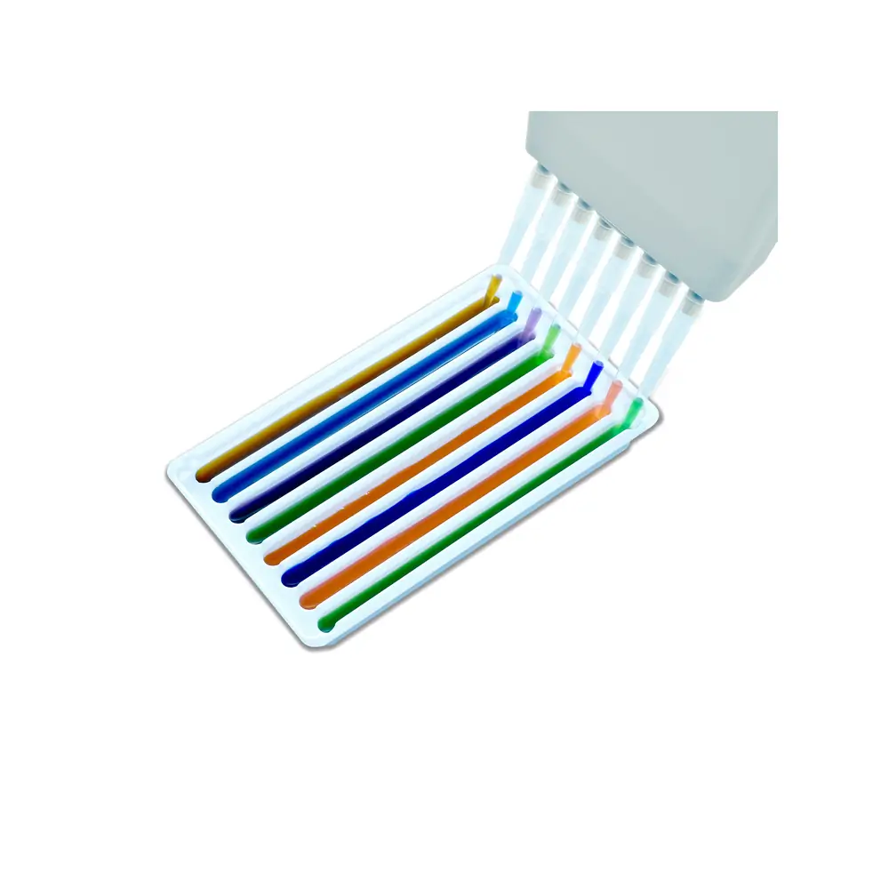 MTC Bio P8208 Multichannel Solution Reservoir, 8-Channel, Sterile, Individually Wrapped, 100 Reservoirs/Unit Primary Image
