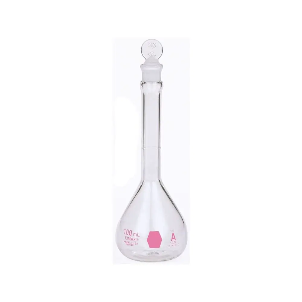 DWK Life Sciences 28014PNK-100 Flask,Volume,Classa,Pink Scale,100ml, KIMBLE