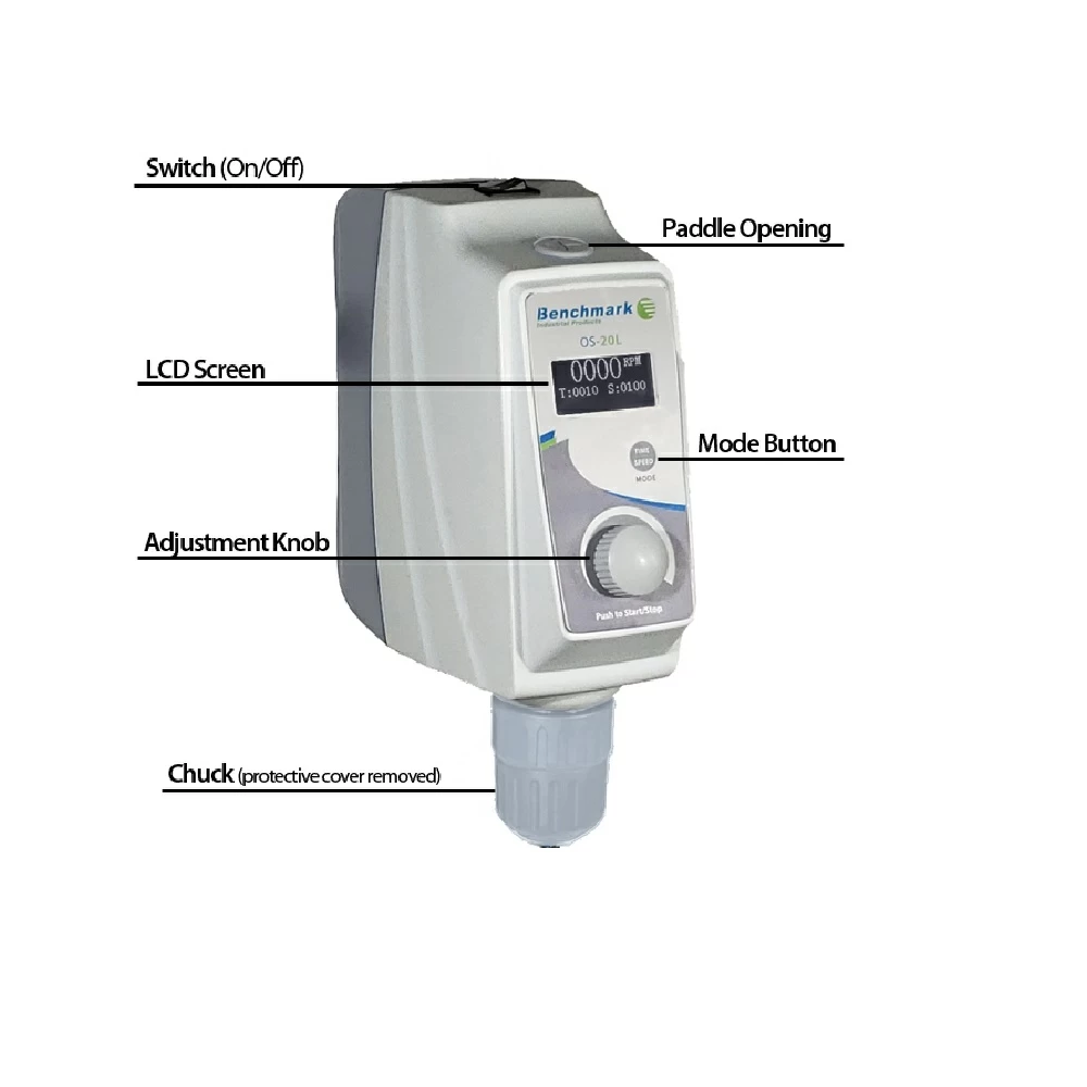 Benchmark Scientific IPS2050-20-E Overhead Stirrer 20L Euro Plug, with Stand and 4 Arm Propeller, 1 Overhead Stirrer/Unit tertiary image