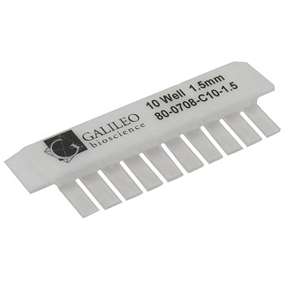 Genesee Scientific 33-610C10W Comb, 10 Tooth, 1.5mm Thick, 7 x 10cm Gel Box Accessory, 1 Comb/Unit primary image