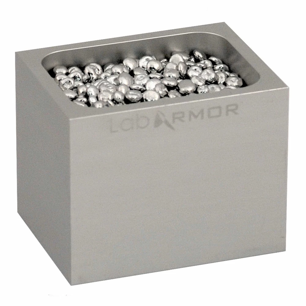 Lab Armor 52100-SLV Single Bead Block, Silver, With 0.25L Beads, 1 Block/Unit primary image
