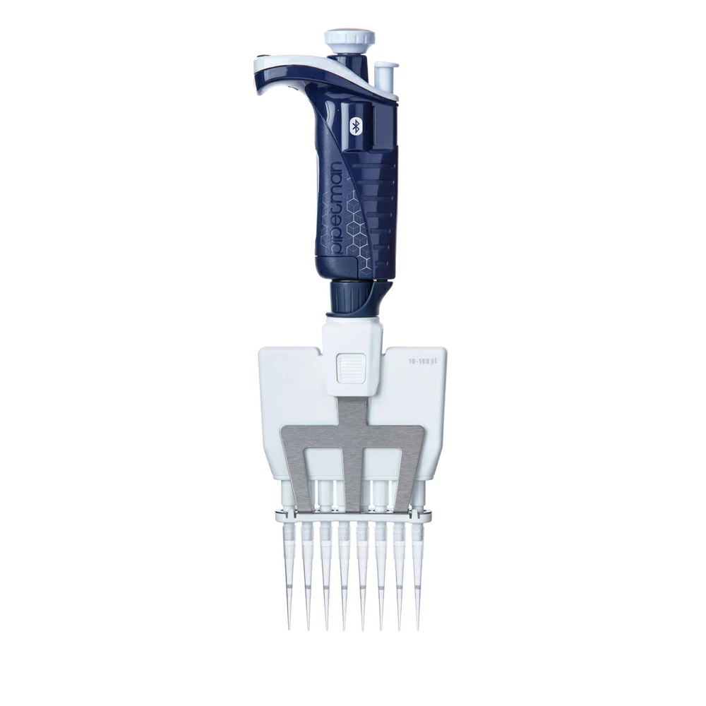 Gilson F81052 PIPETMAN M P8X100M BT CONNECTED, 8-Channel, 10 - 100ul, 1 Pipettor/Unit primary image