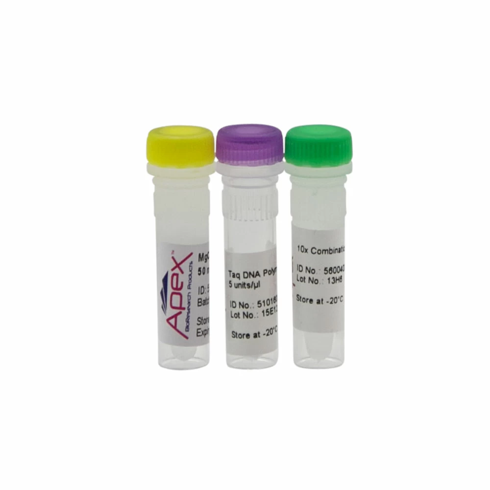 Apex Bioresearch Products 42-802B3 Apex Taq, 5,000Units, 5u/ul, 10X Combination Buffer, 10 x 500u/Unit primary image