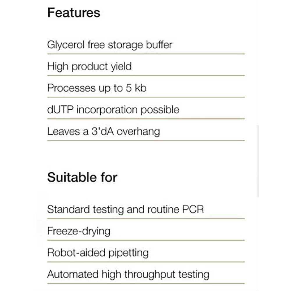 Apex Bioresearch Products 42-801B4 Apex Taq, 1,000Units, 5u/ul, Glycerol Free; No Rxn Buffer, 2 x 500u/Unit secondary image