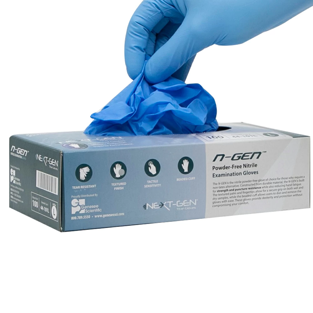 NEXT-GEN 44-101L, Light Blue, Powder-Free, 5 mil, 10 Boxes of 100 Gloves/Unit tertiary image