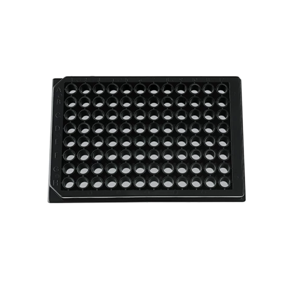 BrandTech Scientific 781731, 96-Well Plates, immunoGrade, Black Transparent, Flat Bottom, 5 Plates/Sleeve, 100/Unit primary image