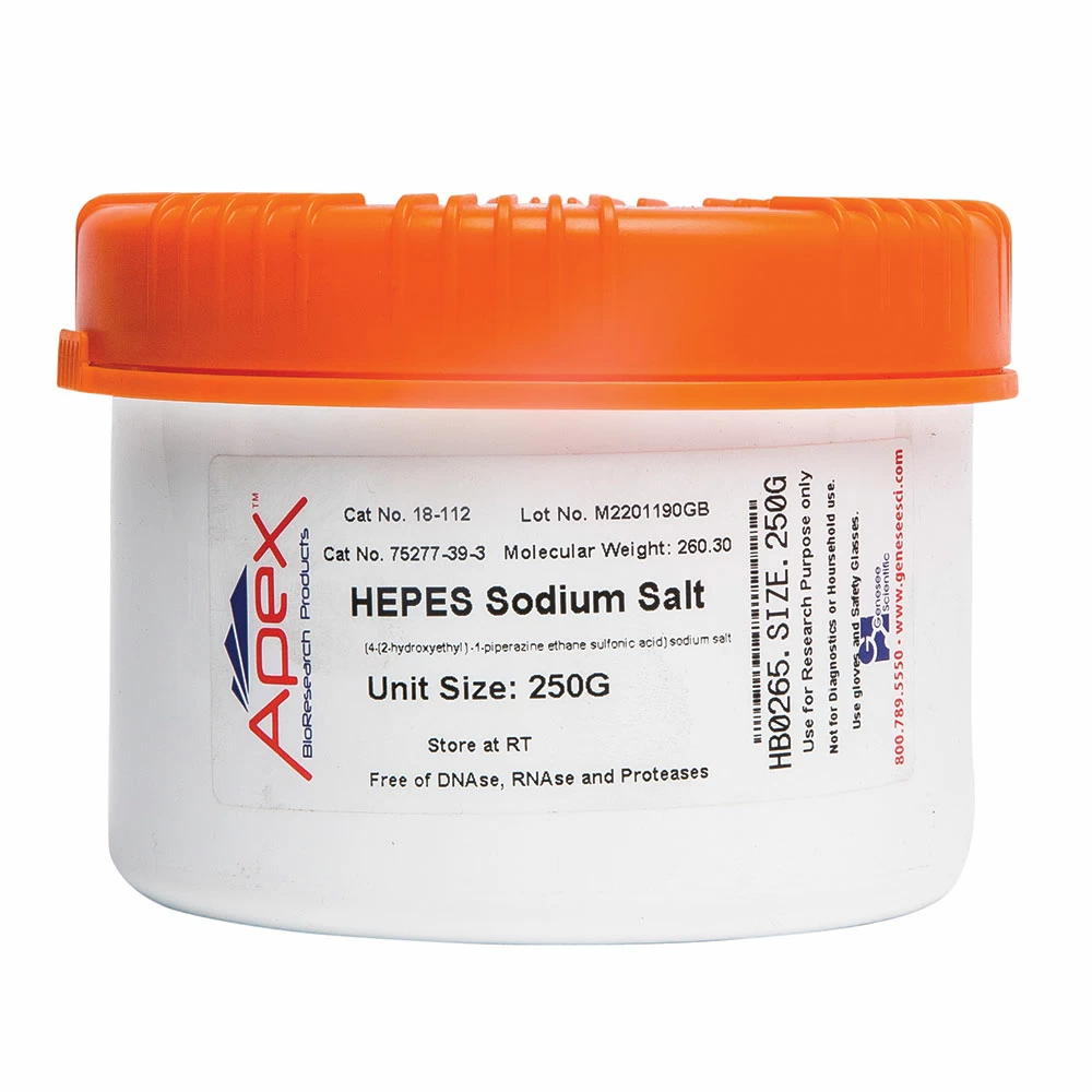 Apex Bioresearch Products 18-112 HEPES, Molecular/Proteomic Grade, 250g/Unit primary image