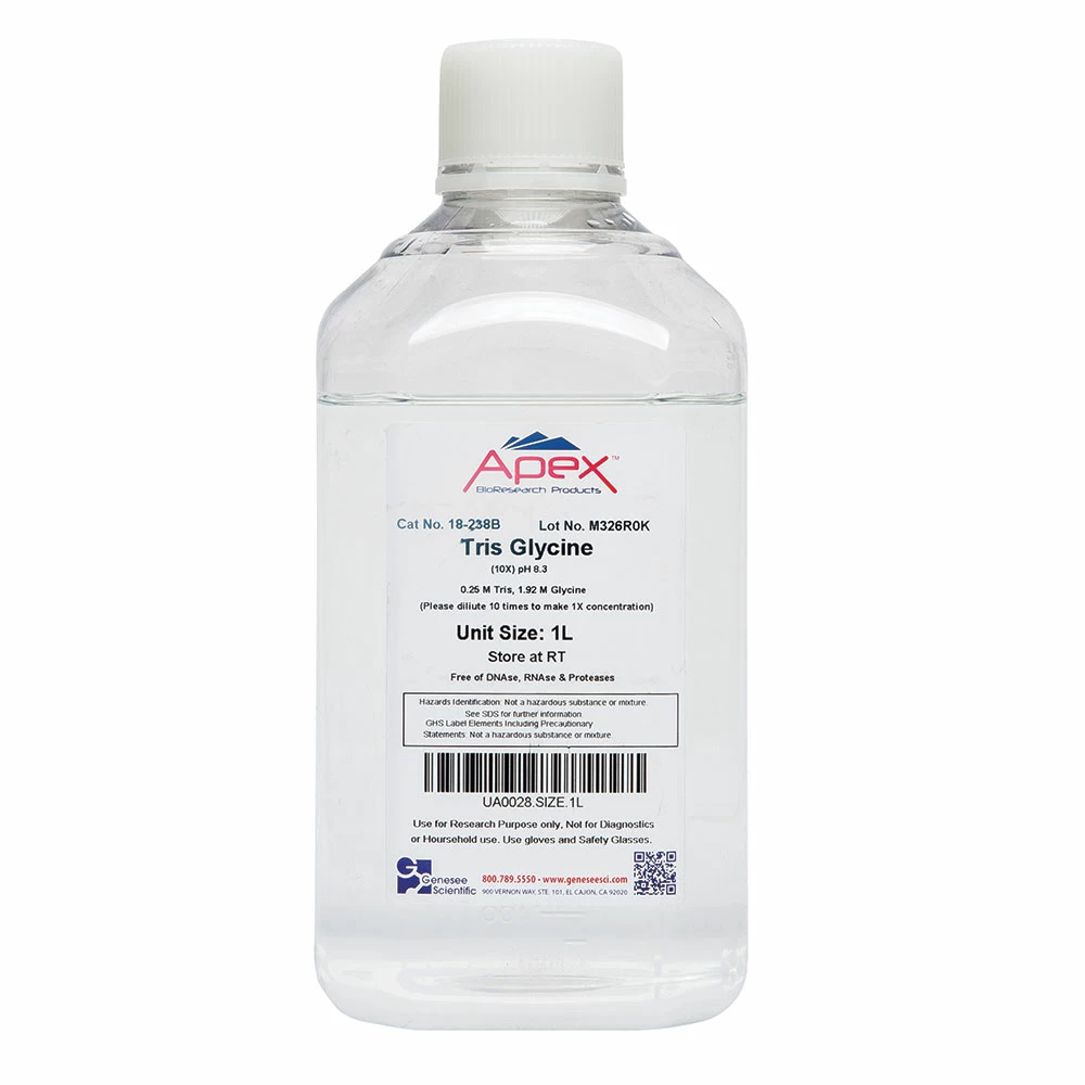 Apex Bioresearch Products 18-238B Tris-Glycine, 10X, pH 8.3, 1000ml/Unit primary image