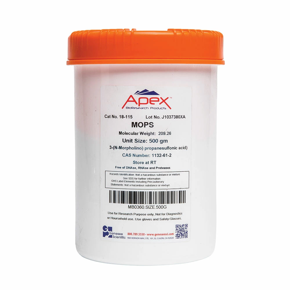 Apex Bioresearch Products 18-115 MOPS, Molecular/Proteomic Grade, 500g/Unit primary image